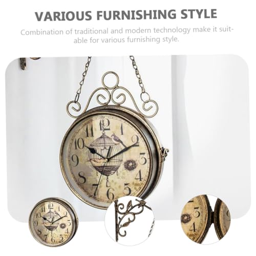 Horloge murale运动静音双面金属玻璃复古客厅办公 - 7