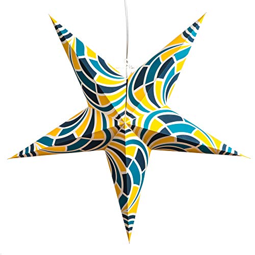 Image of Geometric Paper Star Lantern with 12 Foot Power Cord Included