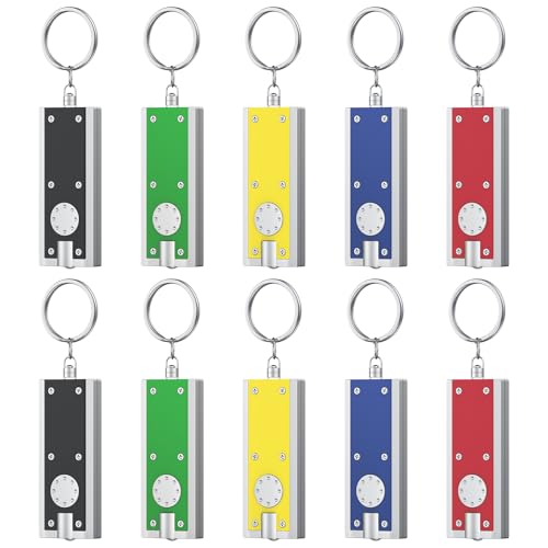 Uniclife 10 Pack LED Keychain Flashlight Mini Square LED Keychain