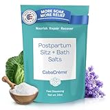 CaboCréme Postpartum Sitz + Bath Salts – 24oz – Postpartum Bath Soak for Perineal Care, Healing Tears, Swelling & Hemorrhoids – Dead Sea Salt with Magnesium – OB-GYN Created Recovery Essential