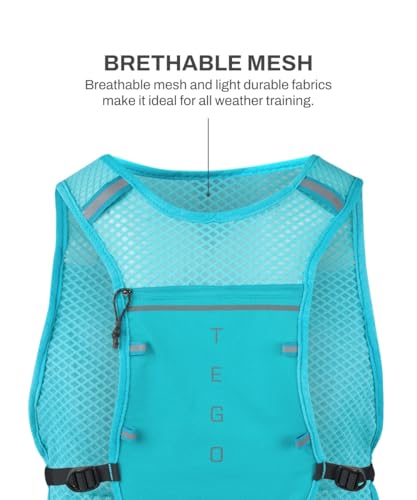 Image of TEGO Pacer Lite Running Hydration Vest | Lightweight Minimalist Running Vest | Compatible with 200 ml / 250 ml / 500 ml Soft Flasks | Reflective | for Running & Training
