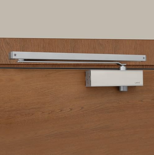 Image of LAPO Hydraulic Door Closer for Wooden Doors | Aluminium Build Door Closer | Double Speed Control | Pelmet Arm Design | Supports Up to 100 Kg Doors| ISO 9001 Certified | Matt Finish