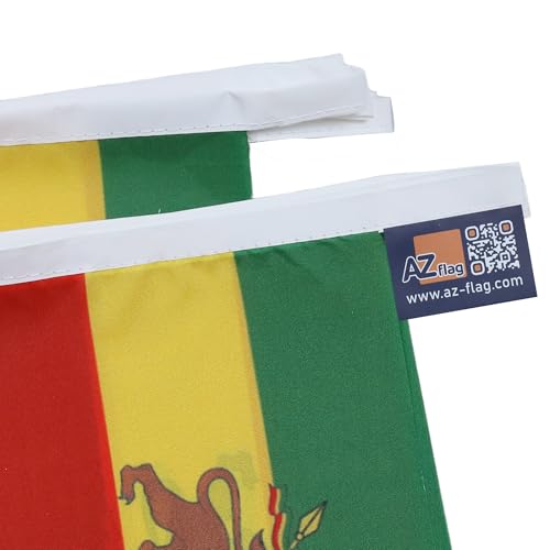 Image of AZ FLAG Ethiopia with lion 6 meters BUNTING Flag 20 flags 9'' x 6'' - Lion of Judah Ethiopian STRING flags 15 x 21 cm