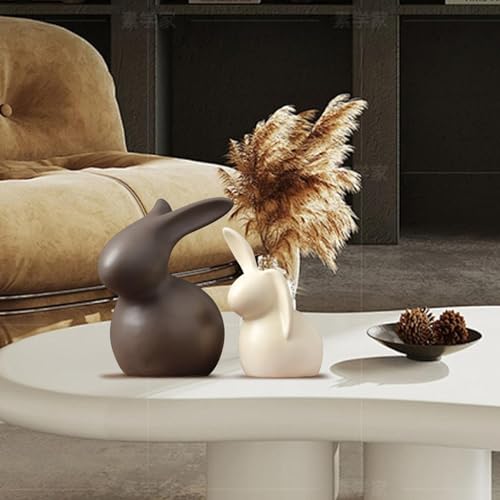 Figurines de lapin en porcelaine blanche pour décoration de salon