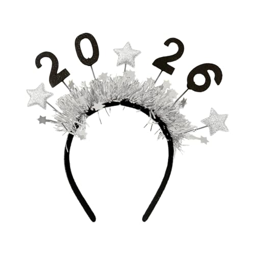 Njidher Happy New Year Headband - Glitter Party Tiara 2026 - Party Headbands and Tiara for Women Costume | For Adult Girls Friends Girlfriend Girlfriend Girl Celebration Christmas Masquerade