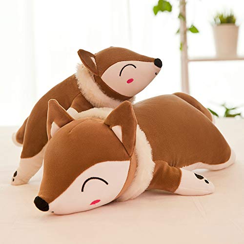 Kawaii Fox Peluche Juguete Almohada Fox Tamaño Grande Muñeca de Peluche Almohada para Dormir Decoración de la habitación para niños Regalos para Parejas Rosa 90cm