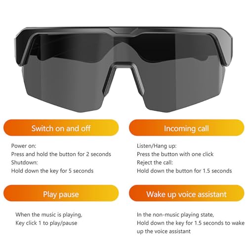 Gafas de sol inteligentes con control de voz para fitness y deporte al aire libre 5
