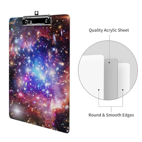 Porte document avec clip galaxie espace et planchettes A4