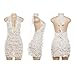 Geulis Womens Summer 2026 Sexy Bodycon Mini Dress Fringe Hatler Deep V Neck Backless Sundresses Beach Vacation Dresses White