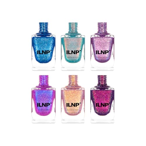 ILNP Euphoric Collection - Intensely Glowing Shimmer Nail Polishes, Color-Shifting, Glitter Sparkle Nail Polish Gift Set, Non-Toxic Vegan Cruelty-Free