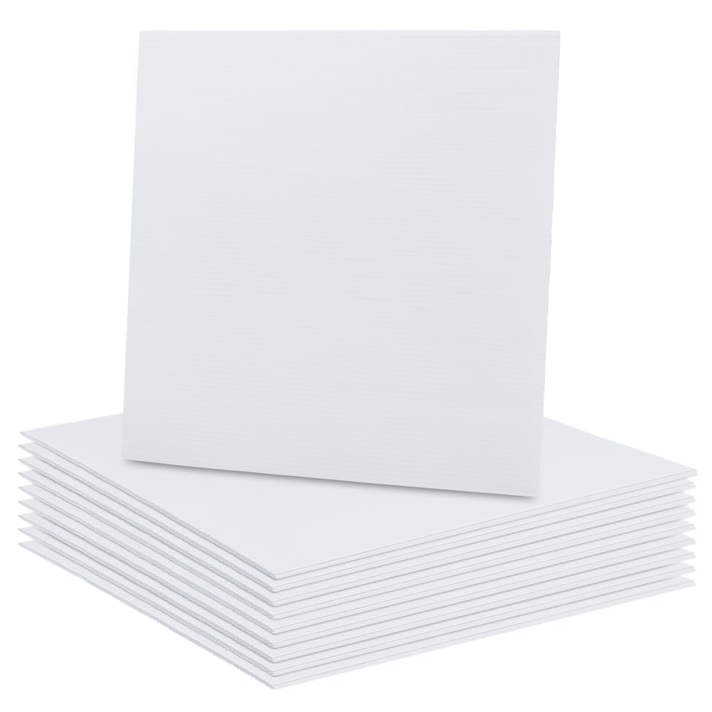 BENECREAT 10 fogli di plastica ondulata bianca, 30 x 30 cm, per uffici, esterni, giardino, spessore 3 mm