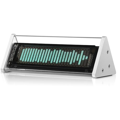 Itigoitie Vacuum Fluorescent Display Clock,Vintage VFD Clock,Music Spectrometer,Bluetooth 5.0 Receiver,2-way Audio Switcher,4 in 1 Multifunction VFD Clock