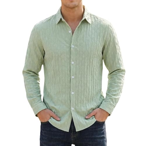 Chemise décontractée homme manches longues à rayures style vintage