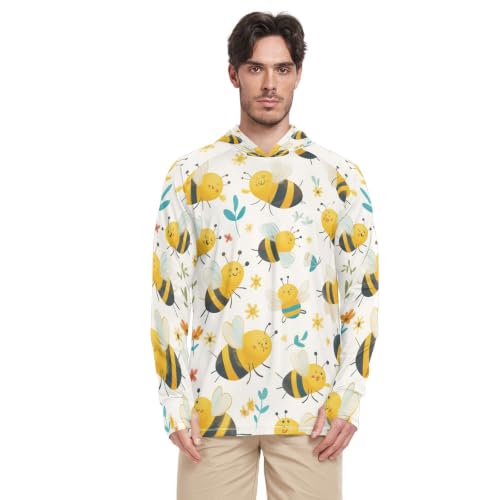 T-Shirt Anti-UV Homme Abeilles Jaunes - Finies les Insolations en Pêche et Course à Pied