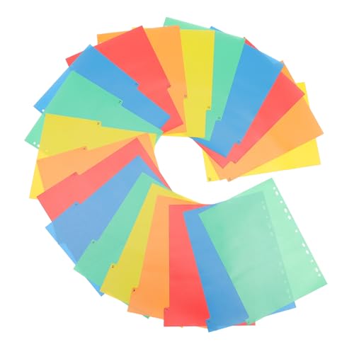 ibasenice 20枚 入りパンチ付きファイル用整理仕切り紙 字インデックス付 書類類用オーガナイザーペーパー 学校 オフィス用