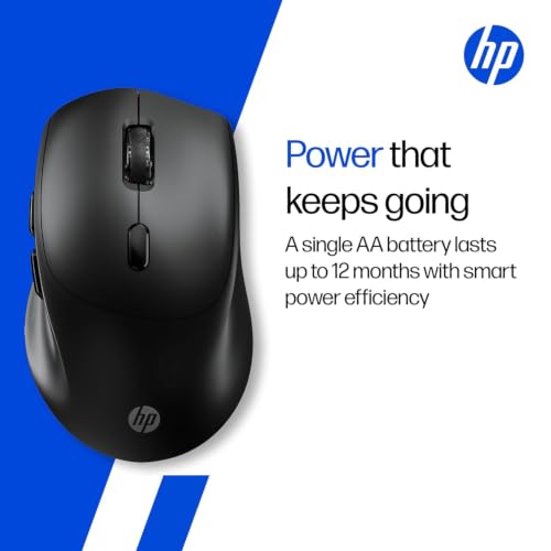 Image of HP M315 Dual Mode Mouse | Bluetooth 5.3 & 2.4GHz Wireless | 3200 DPI | 6 Buttons | Ambidextrous Design | Multi-Surface Optical Sensor | Windows & macOS | 3 Year Warranty | Black (B43SYAA)