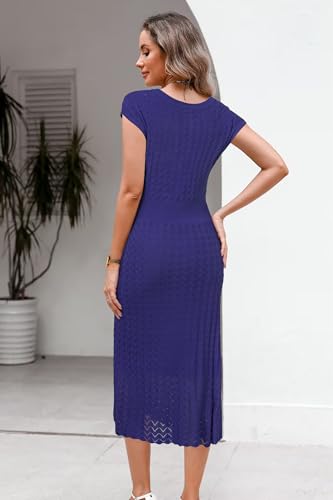 Image of Newshows Women's Hollow Slim Summer Fall Church Work Casual Sweater Dress