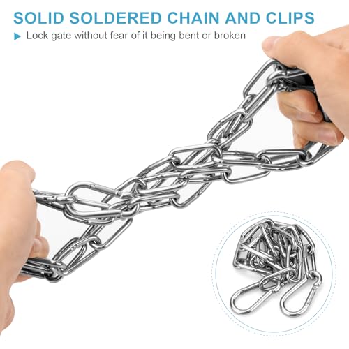 image for Syocsek 2 Pack Gate Chain Lock for Outdoor Fence with Carabiner, 5/32 