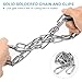 Syocsek 2 Pack Gate Chain Lock for Outdoor Fence with Carabiner, 5/32 x 24 Inch Stainless Steel Link Chains No Fear of Being Bent, Easy to Adjust Barn Chain for Livestock Gate, Silver