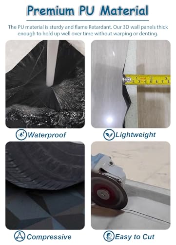 Paneles decorativos pared salon y dormitorio placas geometricas 3D Vibeo negras 3