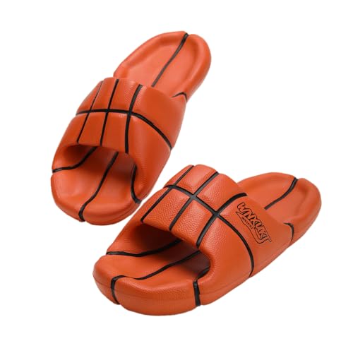 Basketball Pillow Slippers Non-Slip Cloud Slippers Ultra Cushion Sports Arch Support Footbed Sandals Comfort Thick Sole Outdoor Mens Sports Slide Gift for Basketball Enthusiasts