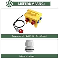 EYPINS Baustromverteiler mit FI/LS 5x 230V Schuko-, 2x CEE-Steckdose 16A – Ansicht 7