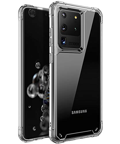 SKYLMW Galaxy S20 Ultra Case,Shockproof Anti-Scratch Protection with Lanyard Hole Hard PC + Soft TPU Protective Thin Slim Design Phone Cover Cases for Galaxy S20 Ultra 5G 6.9 inch 2020,Crystal Clear