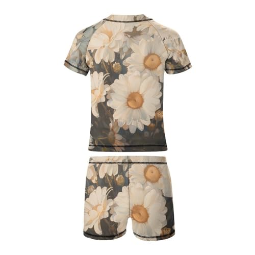 White Daisies (2) Children's Casual Swimsuit Set - Simple and Versatile10-12Y（150cm）4