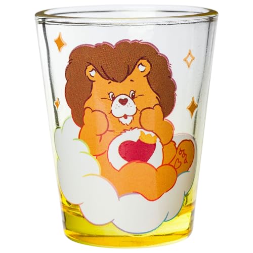 Image of Silver Buffalo Care Bears Cousins Featuring Brave Heart Lion, Swift Rabbit, Lotsa Elephant, and Gentle Lamb 4 Pack Mini Glass Set, 1.5 Ounces