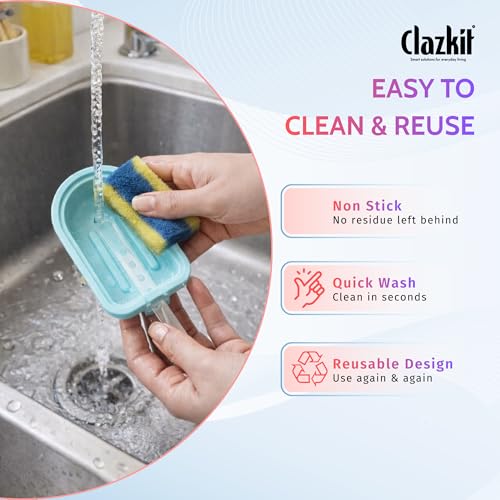 Image of Clazkit Silicone Popsicle Mould Set 4PCS | BPA-Free Reusable Ice Cream & Kulfi Maker | Easy Release Ice Pop Molds for Kids & Adults | DIY Frozen Dessert Maker for Juice, Yogurt & Chocolate