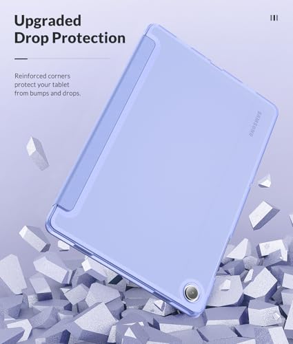 Image of MoKo Case for Samsung Galaxy Tab A11+ Plus 11 inch 2025, Lavender Purple | Fit Samsung Galaxy Tab A9+ Plus 2023 with Soft TPU Translucent Back Protective Cover Trifold Stand Case, Auto Wake /Sleep