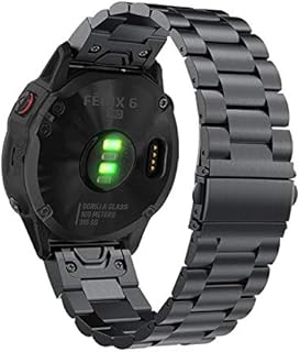 YOOSIDE for Garmin Fenix 7 / Fenix 6 / Fenix 5 Plus Quick Fit Watch Strap, 22mm Stainless Steel Metal Replacement Wrist Band for Garmin EPIX 2,Fenix 6 Pro, Approach S62,Forerunner 955 (Black)