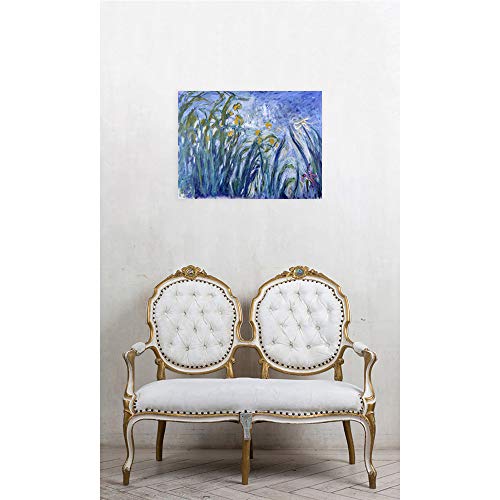Tableau Claude Monet Les Iris 70x50 CM Décoration Murale pour Chambre - 3