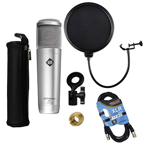 PreSonus PX-1 Large-Diaphragm Cardioid Condenser Microphone with Pop Filter & XLR Cable Bundle