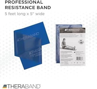 THERABAND Professional Resistance Band, Blue Level 4 Extra Heavy, 5 ft Exercise Band for Physical Therapy, Strength Training, Upper and Lower Body Workouts, Yoga and Pilates
