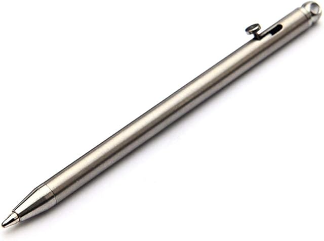 Naiyafly Mini Titanium Bolt Action Pen Retractable Office Writing Pen EDC Ballpoint Pocket Pens for Backup Pendant Work EDC Business Outdoor