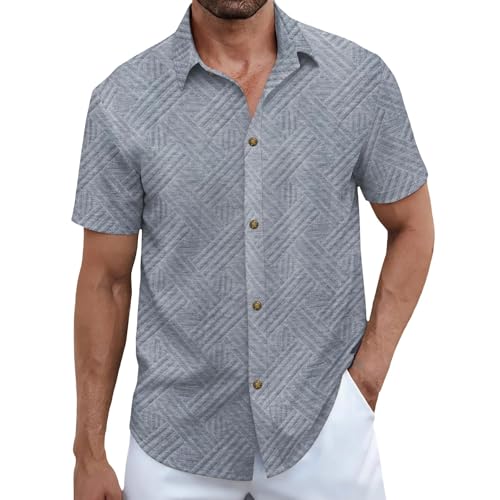 Chemise tendance pour homme d'été avec boutonnière et coupe confort grande taille