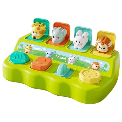Bemonew Pop-Up-Spielzeug für Babys von 6-12 Monaten: Pop-Up-Spielzeug Versteck- und Guck-Tier logisches und spielerisches Sinnesspielzeug für Mädchen Jungen (6-12 Monate)