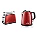 Russell Hobbs Classic Tostapane, 1100 W, Acciaio Inossidabile, 2 Scomparti, Rosso & Hobbs Bollitore Colours Plus Mini 24992-70, Capacità 1L, 2400 Watt
