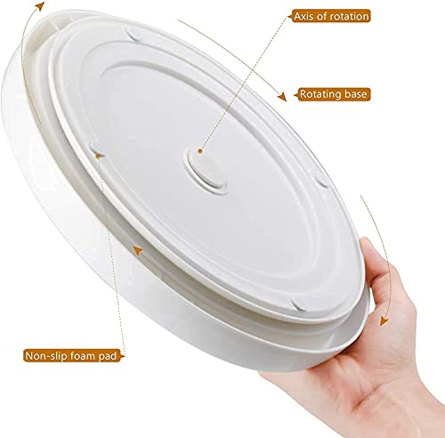 Rarapop 3 Pack Non Skid Lazy Susan Turntable Display Stand, 12-Inch Rotating Spice Rack Spinning Organizer For Cabinet, Pantry, Refrigerator, Countertop #TOP1