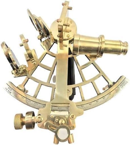 Brass Sextant, Marine Navigational Ship Instrument, Fully Working Sextant,Antique Maritime Astrolabe Sextant, Nautical Brass Hand-Made Polished Brass Sextant 9" Inch