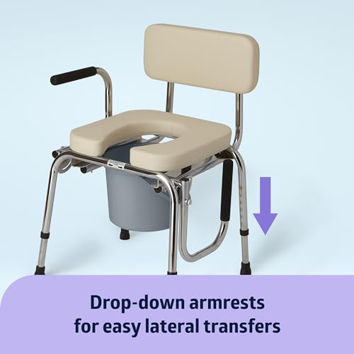 Medline G98204 Drop Arm Commode With Padded Seat And Backrest thumb #1