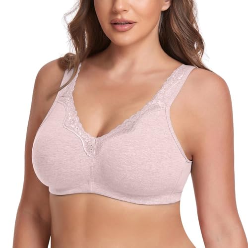 Sujetador de encaje inalámbrico para mujer, talla grande, cobertura completa, sujetador de algodón sin líneas, ropa interior sexy para mujer, rojo, 90F