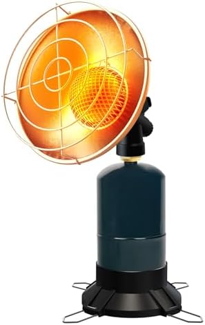 Portable Propane Heater Camping 6500 BTU Small Propane Heater with Electric Igniter, Control Valve, Folding Out Legs Base, Golf Cart, Ice Fishing, Hunting, Tent Heaters Cordless(Fuel Not Included)