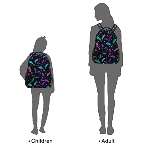 MNSRUU Student School Bag Halloween Luminous Bats Backpack for Girls Boys College Bookbag Laptop Rucksack Travel Backpack for Adult Teen Casual Daypack3