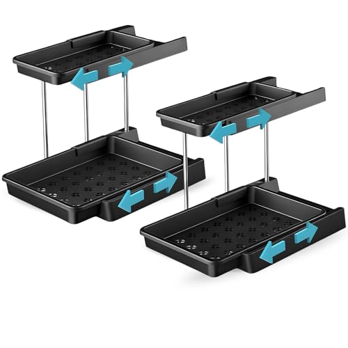 LUXYSKY est 2022 Organizador bajo fregadero -2Unidades de Organizador Armario Cocina - Estanterias Almacenaje Cocina - Diseño para contener 12 botellas según tamaño (Negro) LUXYSKY est 2022 Organizador bajo fregadero -2Unidades de Organizador Armario Cocina - Estanterias Almacenaje Cocina - Diseño para contener 12 botellas según tamaño (Negro)