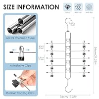 Hosenbügel Platzsparend –2er Pack Mehrfach Hosen Kleiderbügel mit Klammern,Klemmbügel für Jeans, Hosen, Röcke, Schals & Stoffhosen,Kleiderschrank Organizer,360° Drehbar Haken – Ansicht 2
