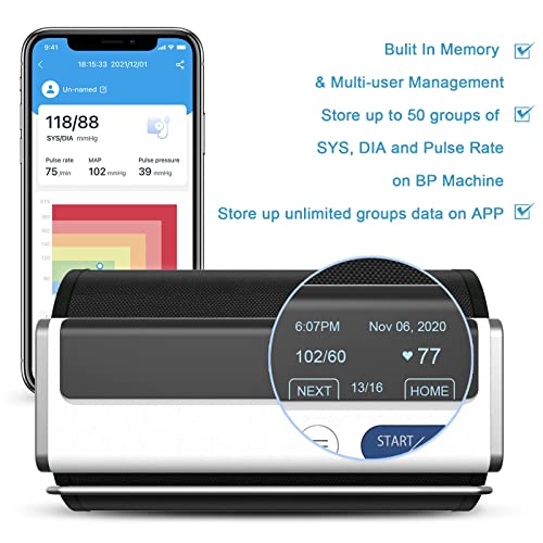 Armfit Bluetooth Blutdruckmessgerät Oberarm, Blutdruck Maschinen für den Heimgebrauch mit großen...
