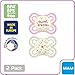 MAM Perfect Night Baby Pacifier, Patented Nipple, Glows in The Dark, 2 Pack, 0-6 Months, Girl, Designs May Vary