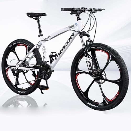 Wmmner Bicicleta de Montaña de 26 Pulgadas con Seis Velocidades, Acero Al Carbono, Bicicleta de Montaña, Deportes Al Aire Libre, Bicicleta de Carretera/C/24 Pulgadas, 27 Velocidades